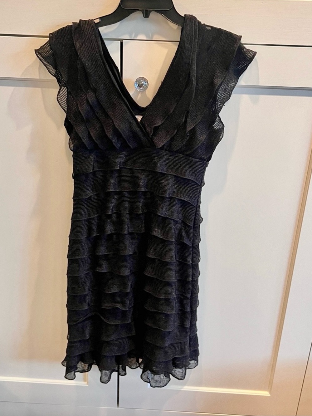 Max Studio tiered ruffle black cocktail dress-medium